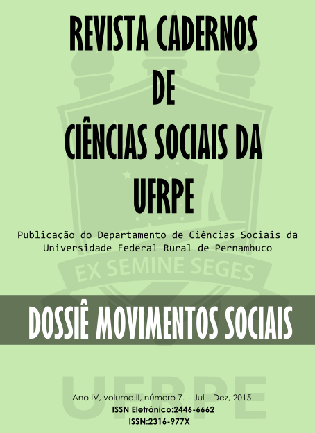 					View Vol. 2 No. 7 (2015): Revista Cadernos de Ciências Sociais - Dossiê Movimentos Sociais
				