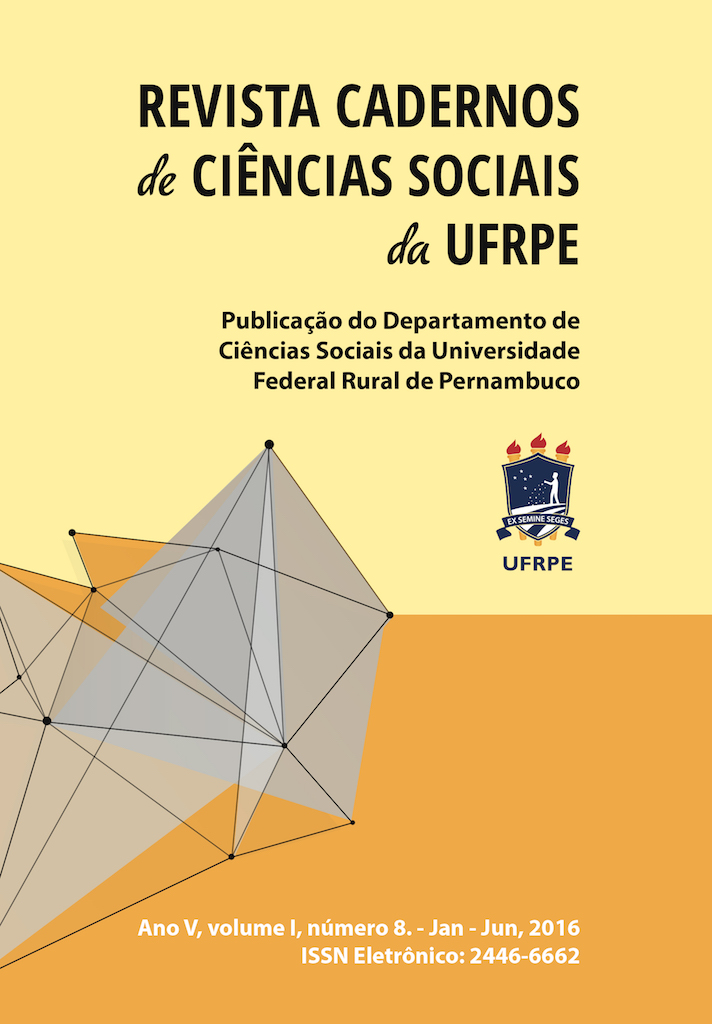 					Visualizar v. 1 n. 8 (2016): Revista Cadernos de Ciências Sociais da UFRPE
				